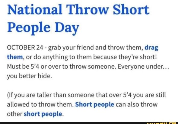 national throw short people day